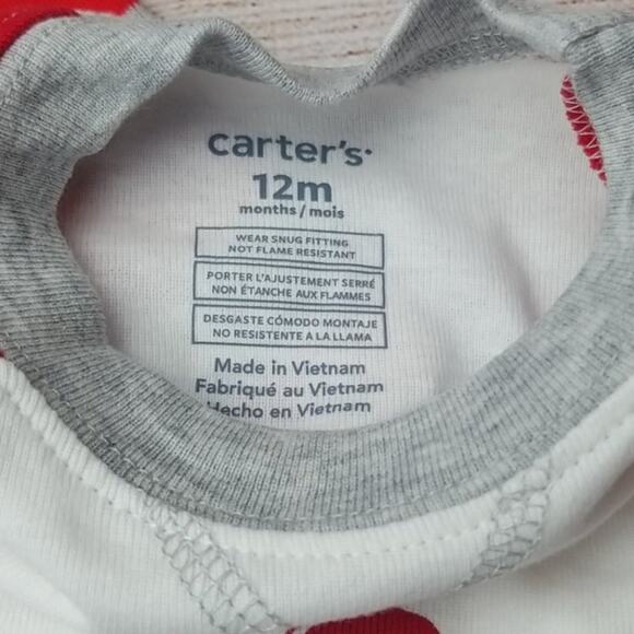 Carter's Team Santa Pajamas | Size 12M - Picture 3 of 4